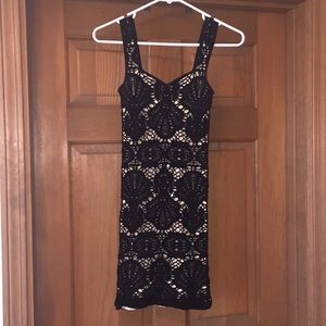 Free People black and nude Medallion Lace dress